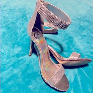 Silver high hill sandals